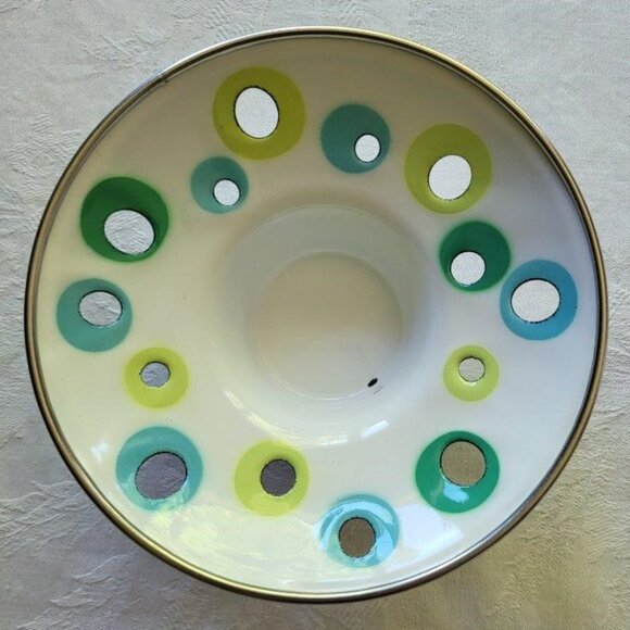 Set of 4 1980'S Ikea EMALJ pattern Enamel Tea Light Candle Holders - Picture 7 of 8